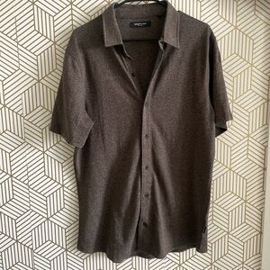 brown button down
